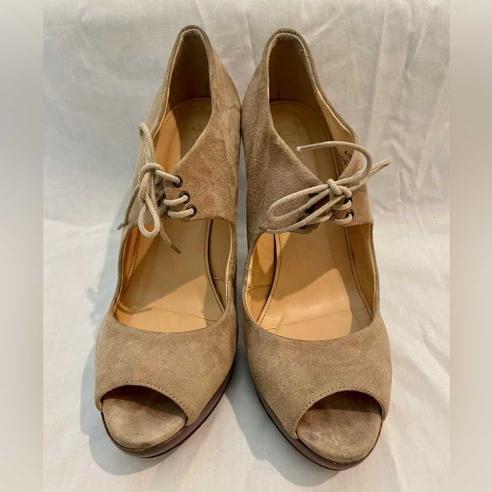 J.Crew Pilar Platform Heels. Style No. 44813 Color: Sandstone Size: 8 1/2
